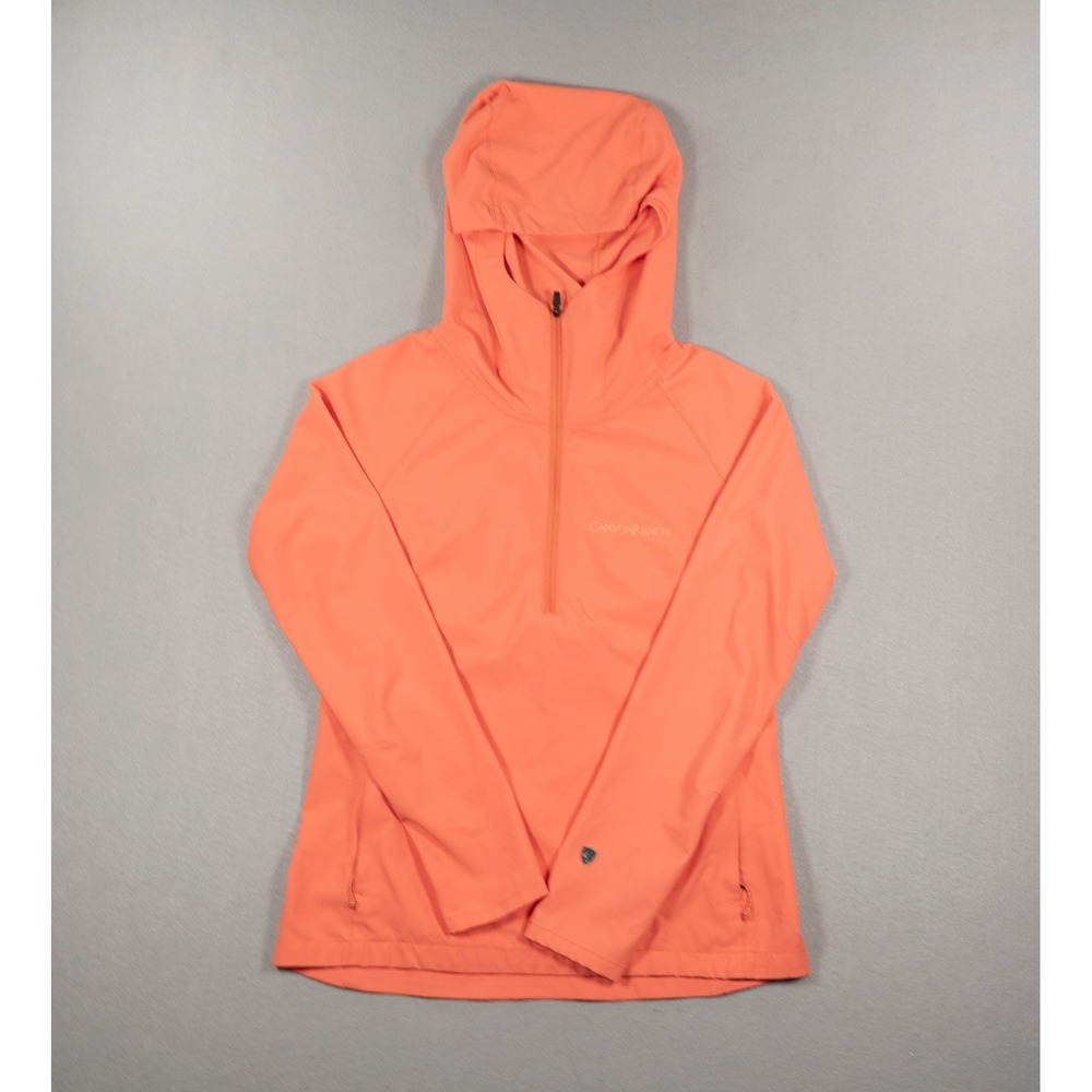 Kuhl Womens XS Coral Orange Canyon Ranch 1/4 Zip Hooded Pullover Hiking Jacket